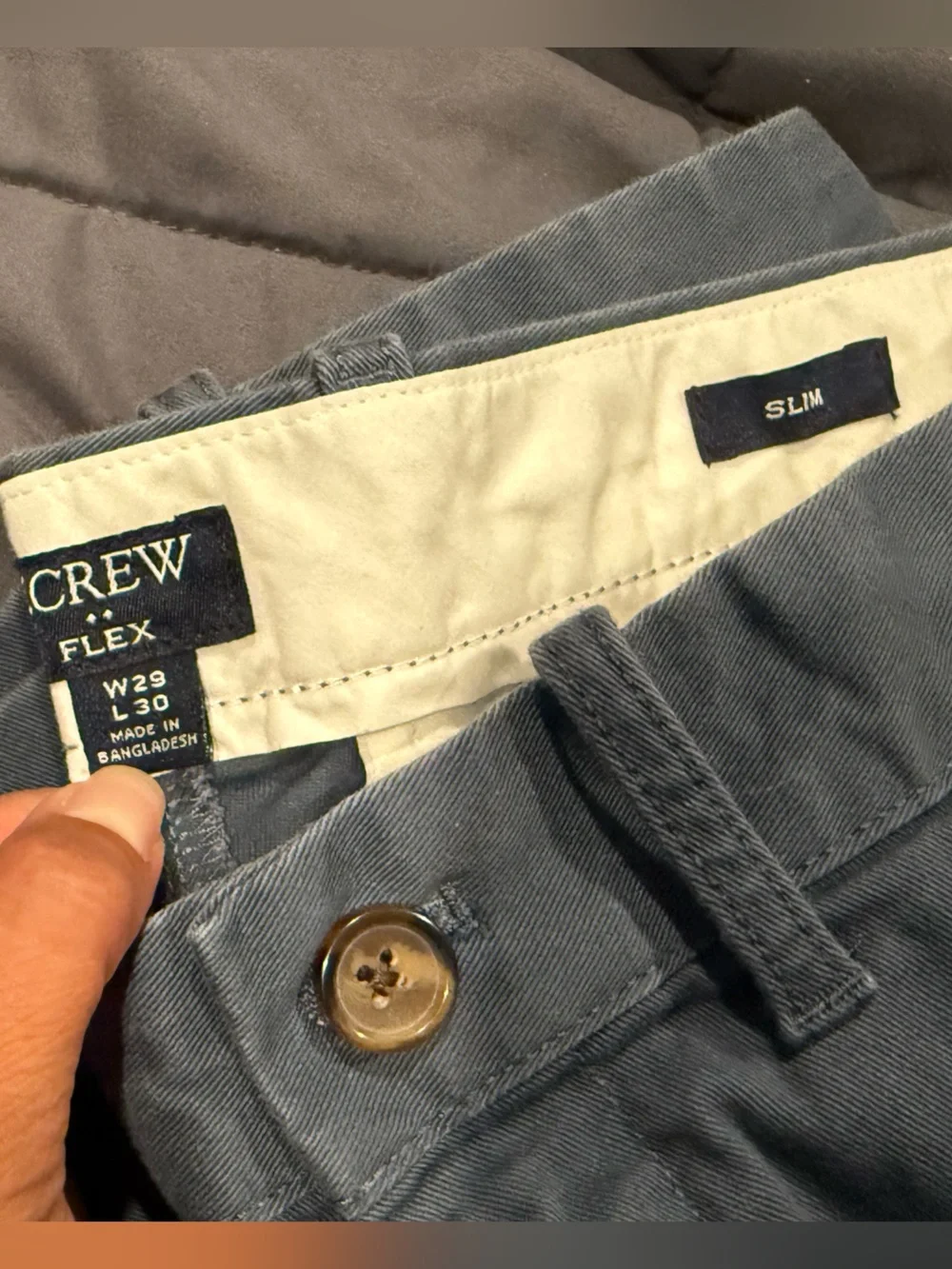 J. Crew Men's Stone blue Chino Pants